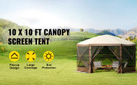 SucceBuy Gazebo Screen Tent, refugio emergente con ventanas de malla, estacas de tierra para acampar al aire libre, césped, patio trasero - details 0