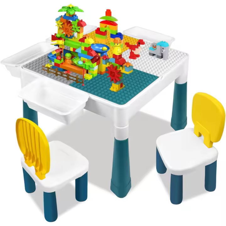 Bloques de Construcción - Juego de Mesa Multifuncional Para Niños - Mesa de Actividades y Manualidades - 1