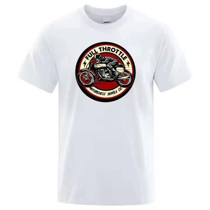 Camiseta casual de algodón estilo Cafe Racer Rockabilly para hombre, moda urbana 2022 - 1