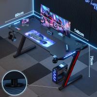 Gaming Forma Z, Escritorio de Ordenador Grande con Gancho para Auriculares y Portavasos, Mesa - details 4