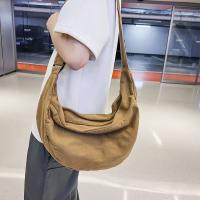 Bolso Bandolera De Lona Sólida Para Mujer Gran Capacidad Bolso De Compras Y Estudiante Bolso De Hombro Unisex Para Escuela - details 17
