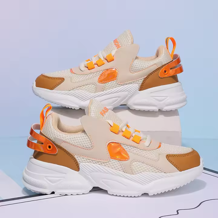 Malla transpirable, deportes casuales, zapatillas de malla para aumentar la altura de las mujeres. - 1