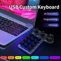 Programming ro Custom Keyboard 12 3 Knobs RGB 18 Character One Key Password Copy Paste nical Hotswap Keypad - details 2