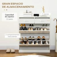 Estrecho Zapatero con 2 Cajones Abatibles y 2 Cajones Extraíbles Espacio para 12 Pares de Zapatos - details 2