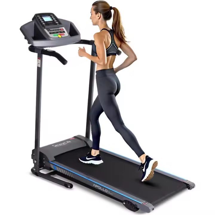 SereneLife-cinta de correr eléctrica plegable para ejercicio, entrenador de entrenamiento Digital compacto inteligente con sincronización de aplicaciones Bluetooth, Manual - 1