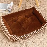 Cama a cuadros café para mascotas, casa versátil para perros pequeños y grandes, perrera acogedora, estera cálida para cachorros - details 1