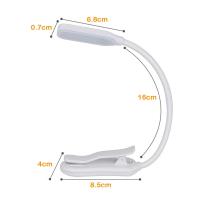 LED Book Light USB Rechargeable Reading Light 3-Level Warm Cool White Daylight Portable Flexible Easy Clip Night Reading Lamp - details 10