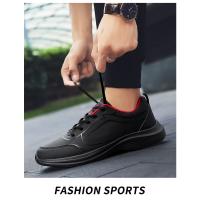 Zapatillas de deporte de cuero de alta calidad para hombre, zapatos informales impermeables, zapatillas ligeras para correr al aire libre, Tenis deportivos, zapatos planos masculinos - details 16