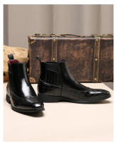 Botas cortas Chelsea de hombre con punta puntiaguda más el tamaño de los zapatos de hombre - details 5