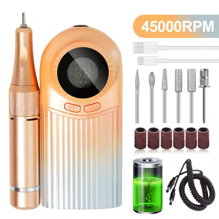 Máquina de Taladro Eléctrico Inalámbrico Profesional para Manicura Set de Herramientas para Polimento de Uñas y Eliminación de Piel Muerta Seguridad en Prueba de Salud Ideal para Bebés y Niños - 1