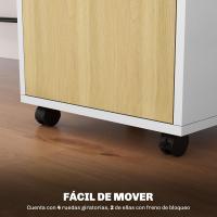 Mueble de Oficina Móvil con Cajón y Gabinete Soporte de Impresora con Ruedas Tamaño 40x35x60 cm - details 5