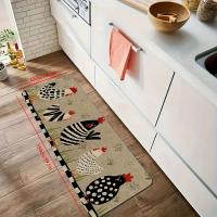 Alfombra de cocina de pollo de dibujos animados, alfombrilla de franela antideslizante lavable a máquina, adecuada para puerta de pasillo y cocina, 1 unidad - details 3