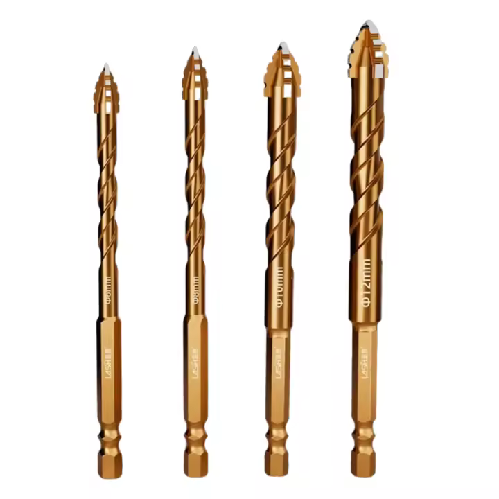 Juego de Brocas Eccentricas de Cabeza Escalada de Alta Dureza 4pcs Dientes de Sierra Multifuncionales para Vidrio, Ladrillo, Cemento, Azulejos Mejora del Hogar Herramientas y Accesorios - 1