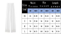 OUWU- Conjunto De 2 Piezas De Pantalones De Pierna Ancha Con Diseño De Empalme, Camisa Blanca De Manga Larga A La Moda Para Mujer, Conjunto Superior De Estilo Informal Para Mujer 2025 ﻿   conjuntos - details 2