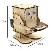 Robot que come monedas, modelo de madera DIY, enseñanza, aprendizaje, Stem, Kit de proyecto para niños, experimento de ciencia - details 7