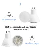 Bombillas de Punto LED Warm White Cold 8PCS GU10 Sin Parpadeo Reemplazable de 20W 50W - details 3