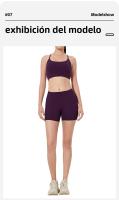 Sostén deportivo de yoga con almohadillas para el pecho, espalda hermosa, shorts de tres cuartos, levantamiento de cadera de cintura alta, conjunto de fitness pilates para mujeres - details 8