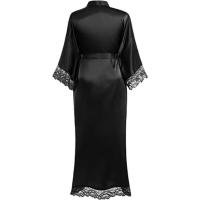 Vestido tipo kimono largo Sexy para mujer, bata de baño de encaje, lencería, camisón de seda helada, camisón de Color sólido, ropa de dormir de talla grande #     0701 - details 24