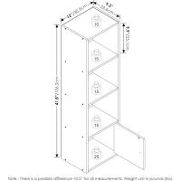 Biblioteca de 5 Niveles con 1 Puerta de Almacenamiento, Blanco - details 8