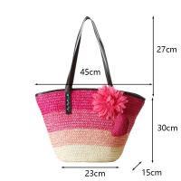 Bolso de hombro de paja tejido hecho a mano, bolso de gran capacidad para mujer, bolso de compras tejido para viajes en la playa y verano, bolso informal para mujer - details 18