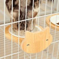 Cuenco de alimentación para mascotas colgante con Base de madera, diseño de suspensión, jaula fija para gatos, comederos de alimentos con forma de gato/oso, fácil limpieza - details 16