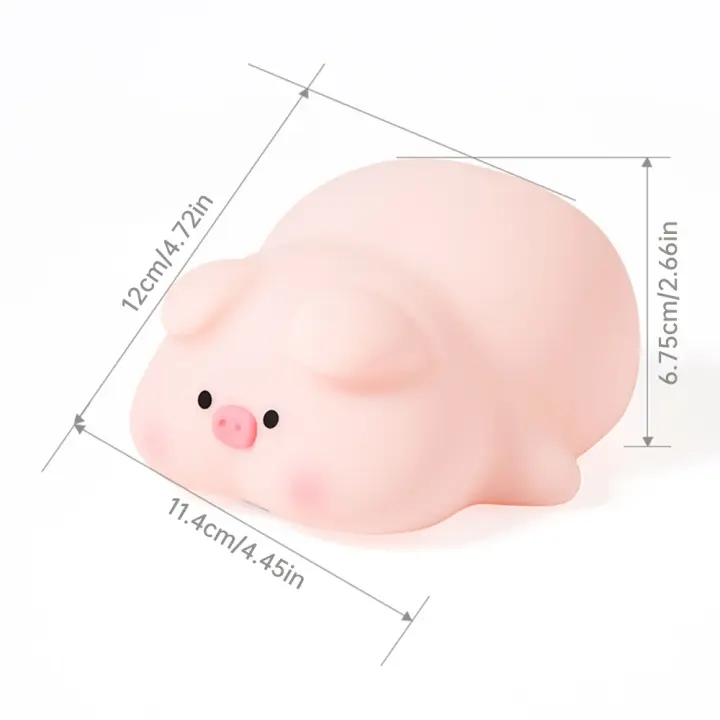 Bonita lámpara LED de silicona con Sensor táctil para niños, luz nocturna de animales, decoración de cabecera, regalo de cumpleaños - 1