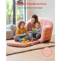 Sofá inflable para niños pequeños, extra grande de 38,6 x 27,6 x 28,4 pulgadas, sofá convertible 2 en 1 para niños pequeños, sofá portátil con felpa para niños y niñas, hogar y campamento (rosa) - details 4