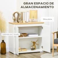Taburete de Almacenamiento de Armario de Sala con 3 Puertas Estante Ajustable para Cocina Blanco - details 12