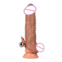 Empaque privado SEXY Extensor Realista Anillo Vibrador Funda para Pene Aumento Retraso de Eyaculación Condón Reutilizable Juguetes Sexuales para Hombres - details 19