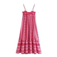 BUNO-vestido Midi bohemio para Mujer, vestido de vacaciones con encanto de empalme, vestido de tirantes Vintage de punto, Vestidos de Mujer para Mujer - details 4