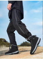 Botas de senderismo cálidas de invierno para hombre, zapatos de escalada al aire libre para clima frío, zapatos de Trekking antideslizantes, botas de nieve impermeables - details 15