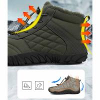 Botas de nieve de invierno para hombres y mujeres, zapatos descalzos forrados de piel cálida, repelente al agua, caja de punta ancha, botines ligeros para exteriores - details 9