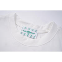 Camiseta Deportiva de Algodón Puro para Hombres Cuello Redondo, Estampado de Logotipo Delantero, Estilo Casual para el Verano - details 2