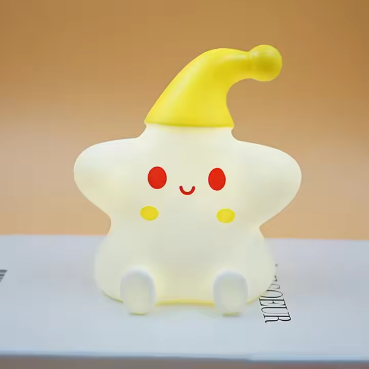 Luz LED de noche de silicona para niños, lámpara de mesita de noche táctil creativa, decoración de dormitorio, regalo Kawaii para niños - 1