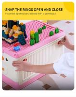Caja de almacenamiento para niños de juguete de plástico plegable de gran capacidad, bloques de construcción para el hogar, libros para bebés y fundas para refrigerios - details 1