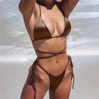 Microbikini Sexy para mujer, traje de baño cruzado a la moda, conjunto de Bikini con Tanga, ropa de playa 2024 - details 12