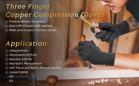 Guantes de cobre de compresión para artritis, guantes de cobre sin dedos para escritura por computadora y trabajo diario, alivio del dolor de manos y soporte - details 4