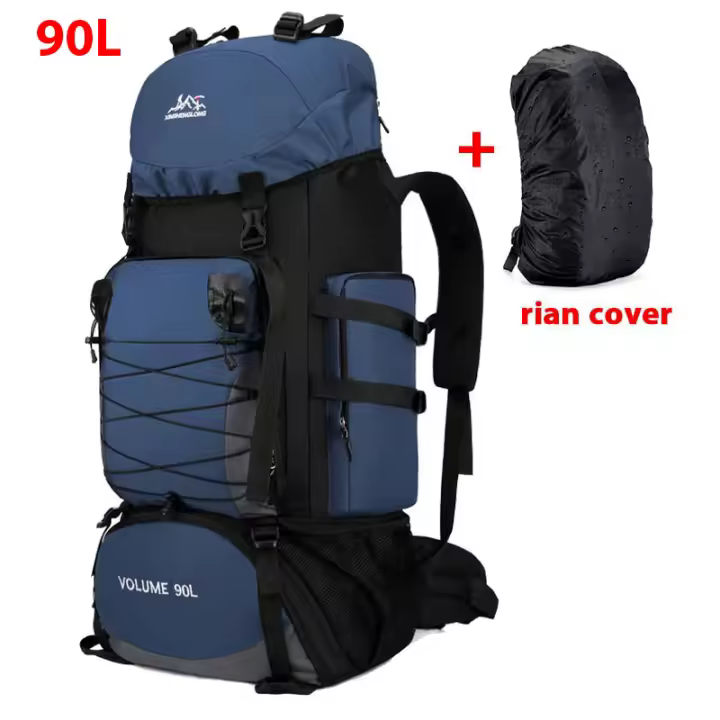 Bolsa de montañismo Mochila de montañismo de 80-100 litros Camping Senderismo Hombres y mujeres con cubierta para la lluvia Bolsa grande de nailon para deportes al aire libre - 1