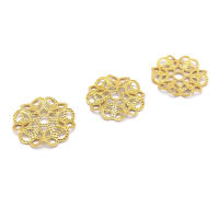 Tapas de cuentas de flores de latón de color no chapado, suministros de joyería Diy de alta calidad, collar, pendientes, accesorios para mujer - details 4