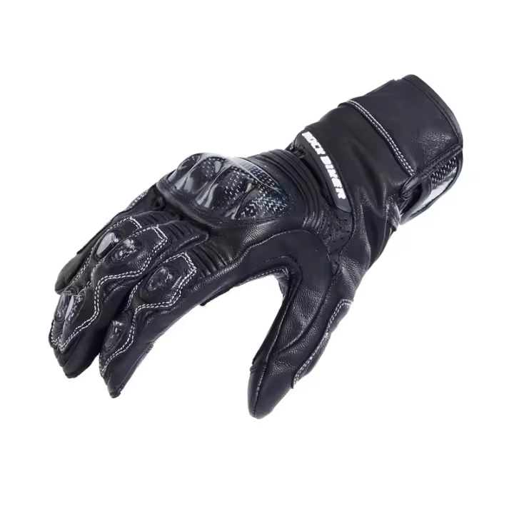 Guantes de carreras de cuero para motocicleta, Manoplas de fibra de carbono, usable, puño de protección - 1