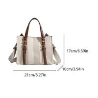 Bolso de mano vintage con asa superior para mujer, bolso de hombro de cuero PU sólido, bolso cruzado de gran capacidad, bolso de viajero, mochila de lujo de alta gama - details 9
