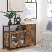 Muebles para Sala de Estar 3 Puertas Estilo Casa Campo Marrón Roble y Negro Tinta - details 10