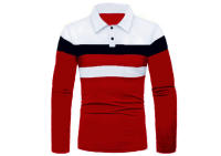 Polo de Golf para hombre, camiseta a rayas de manga larga con solapa, ropa deportiva transpirable, primavera y verano - details 16