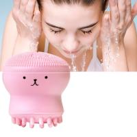 Cepillo de pulpo rosa con esponja para limpieza Facial, limpiador de poros profundos, exfoliante, espinillas, cui - details 0