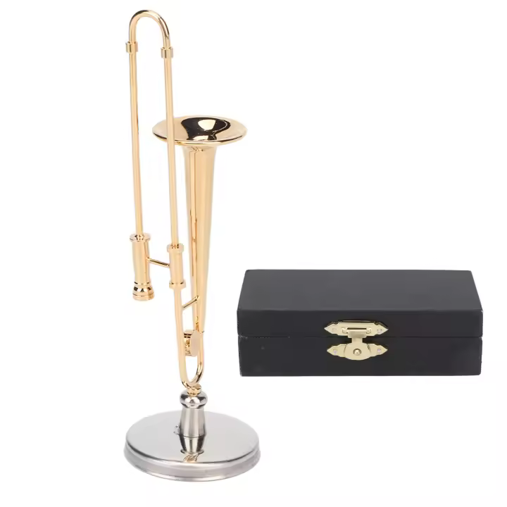 Instrumentos en miniatura, Material metálico, Base estable, caja de regalo decorativa atractiva, embalaje, instrumentos para casa de muñecas, juguete - 1