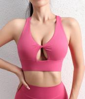Top corto de nailon para Yoga para mujer, sujetador deportivo para gimnasio, almohadilla para el pecho, Top transpirable ajustado elástico extraíble, 6 colores - details 6