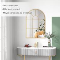 Espejo Decorativo de Pared 60x91 cm Espejo de Ventana de Metal para Salón Dormitorio Entrada Estilo Moderno Negro - details 38