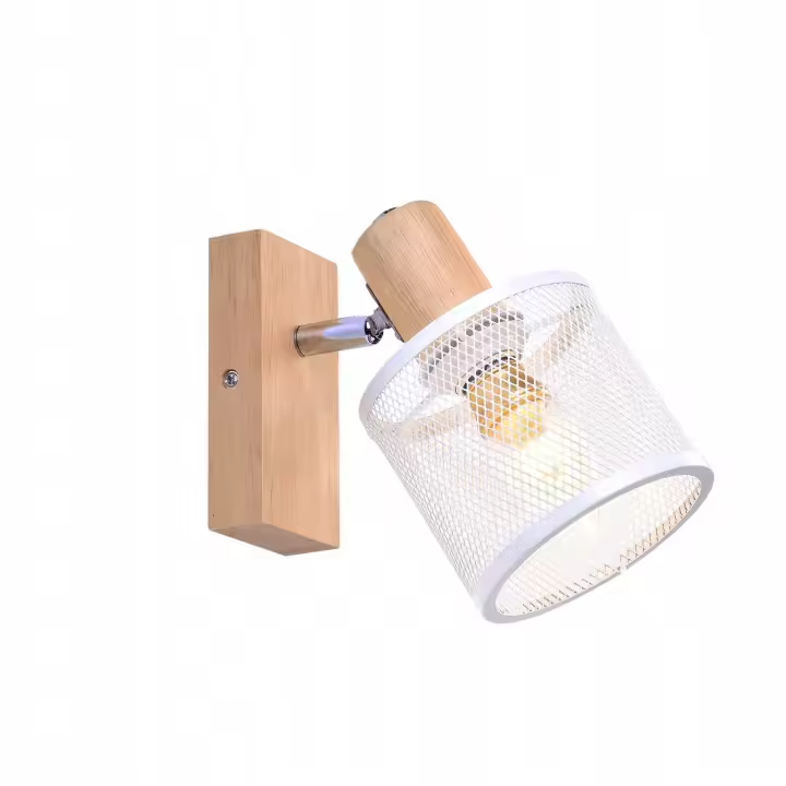CBJKTX Plafón 1 Puntos efecto madera blanco - plafón E14 regulable 350 °   4 bombillas máx 40w modernas para dormitorio cocina. - 1
