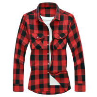 Camisa de manga larga a cuadros a rayas para hombre, camisas clásicas de oficina de un solo pecho, Camisa informal a la moda de otoño, 7XL - details 7