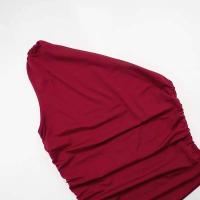 Camiseta sin mangas con espalda descubierta y un solo hombro, color caramelo, Ustada, sexy, sin cuello, casual - details 40